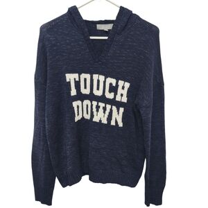 Marled Women's Navy Blue Touchdown‎ Sweater Size Medium